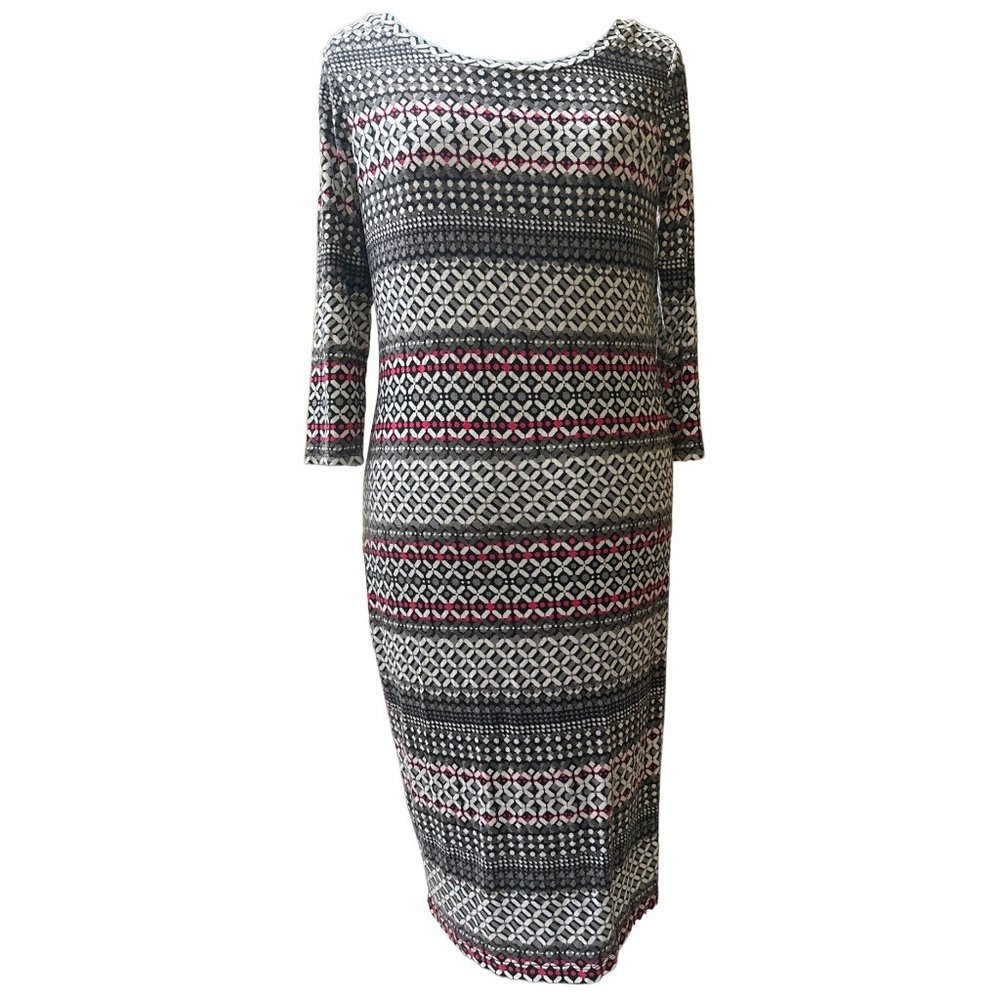 Cato Established 1946 Midi Straight Dress Geometric Print w/Lining Women Size M